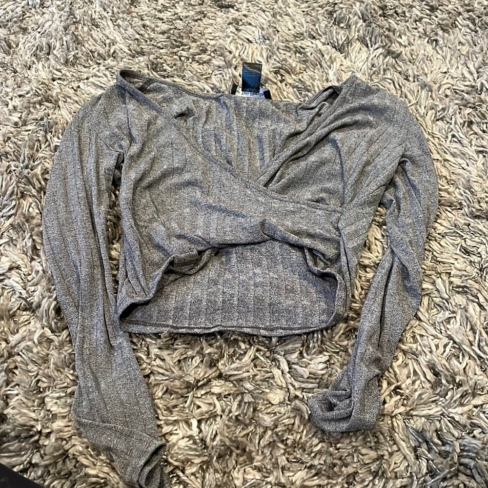 Gray crop top